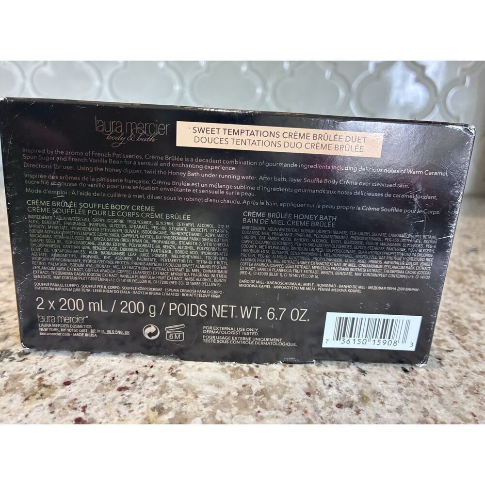 New Laura Mercier Sweet Temptations Duet Bath an Body Creme CREME BRULEE Honey - Picture 5 of 6